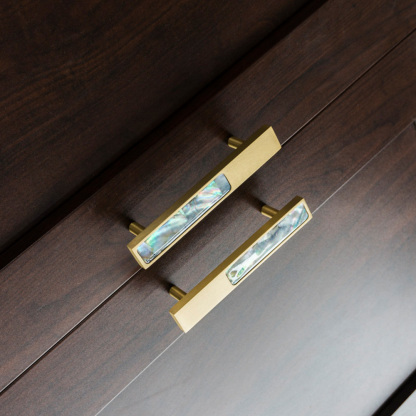 Hexagon Brass Drawer Pulls with Creative Shell Design for Wardrobes