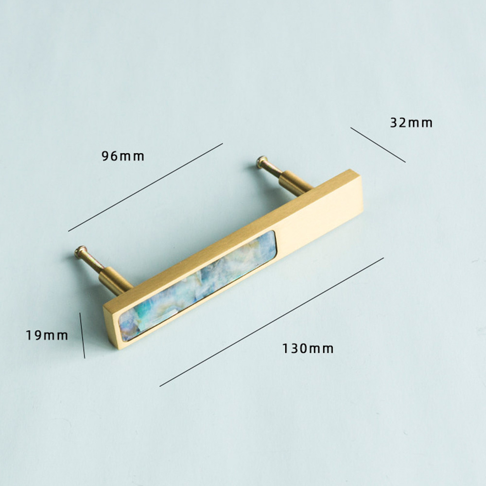 Hexagon Brass Drawer Pulls with Creative Shell Design for Wardrobes