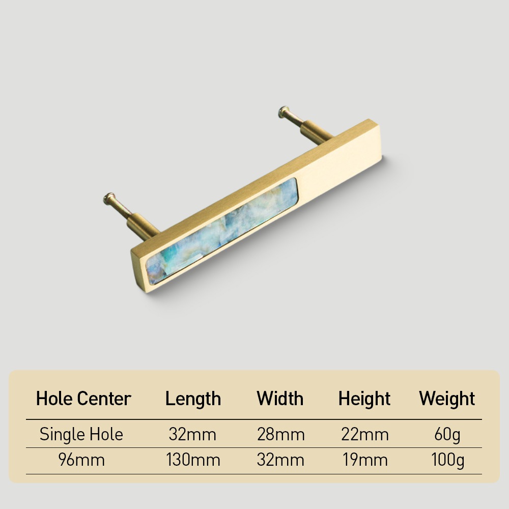 Hexagon Brass Drawer Pulls with Creative Shell Design for Wardrobes