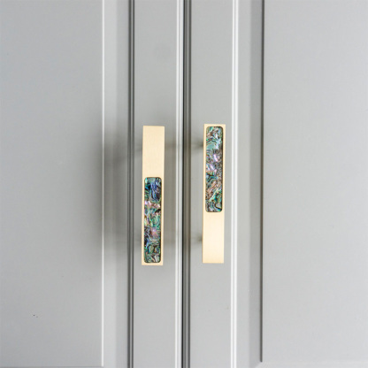 Hexagon Brass Drawer Pulls with Creative Shell Design for Wardrobes