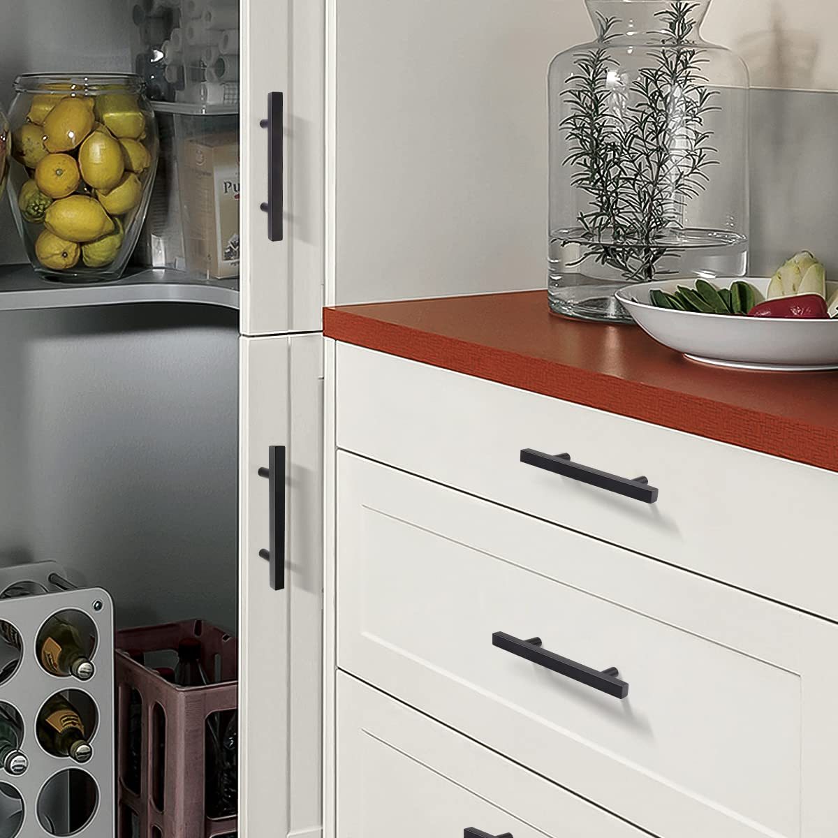 Modern Square Black Cabinet Handles For Kithcen -Homdiy