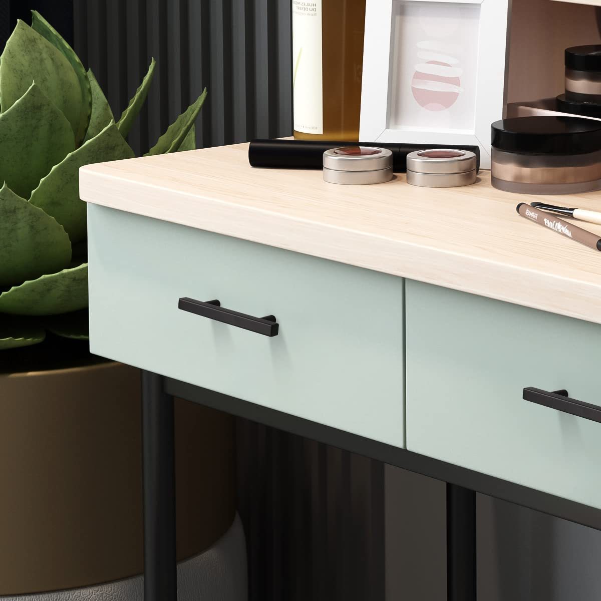 Modern Square Black Cabinet Handles For Kithcen -Homdiy