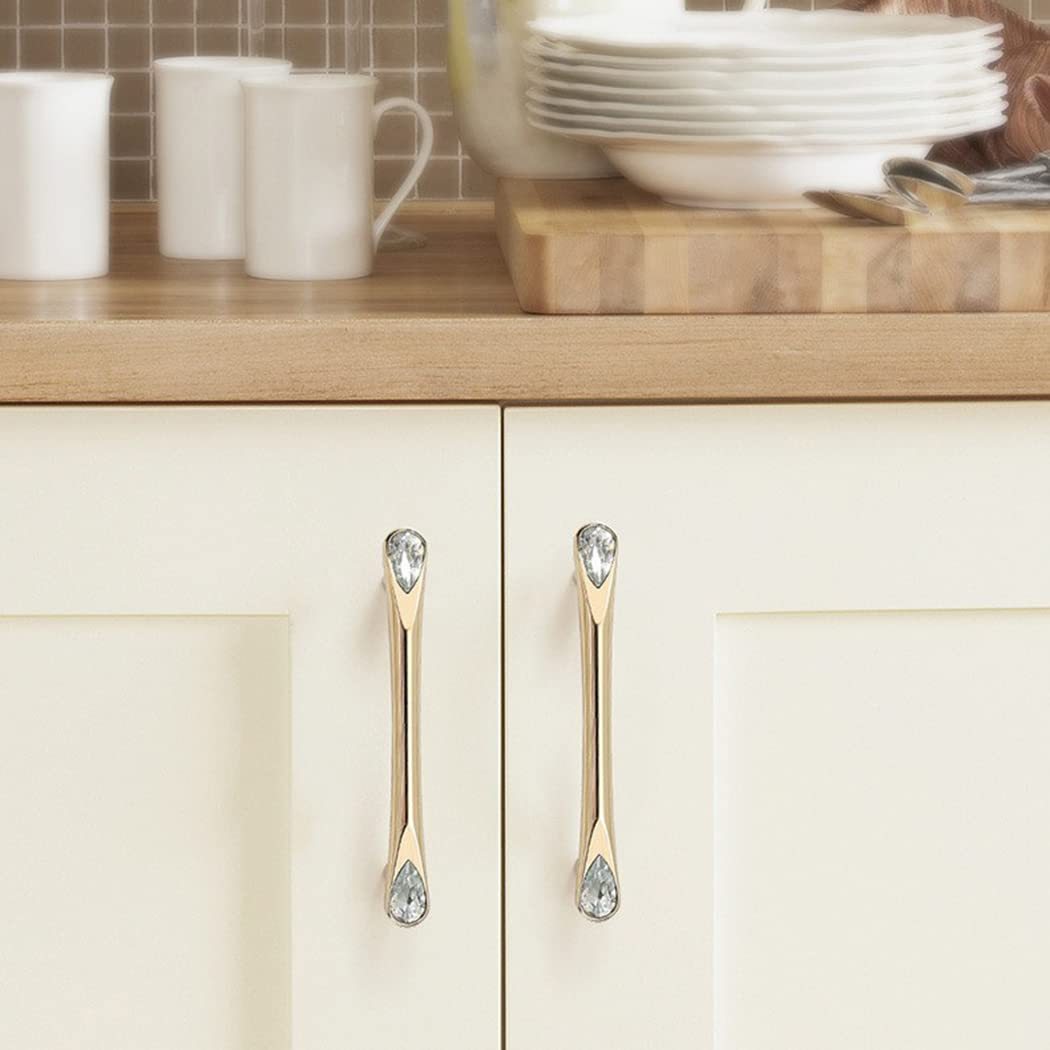 Gold Crystal Kitchen Cabinet Handles -Homdiy