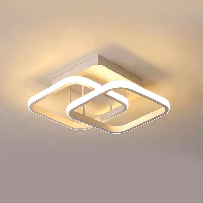 Modern Metal White LED Ceiling Lights installed on a ceiling, with a sleek design.