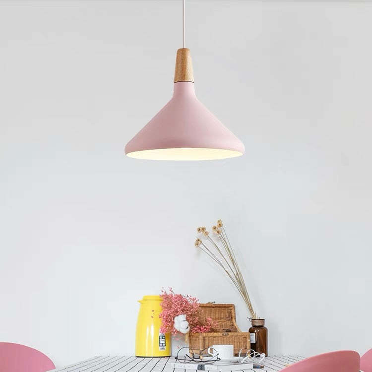 French Macaron Conical Metal Pendant Lamp -Homdiy