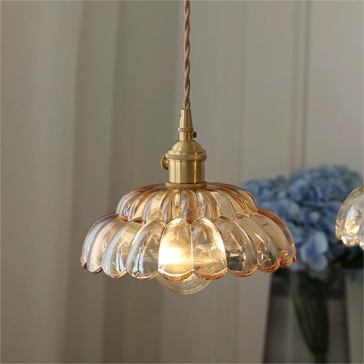 Vintage Clear Petal Glass Pendant Light -Homdiy