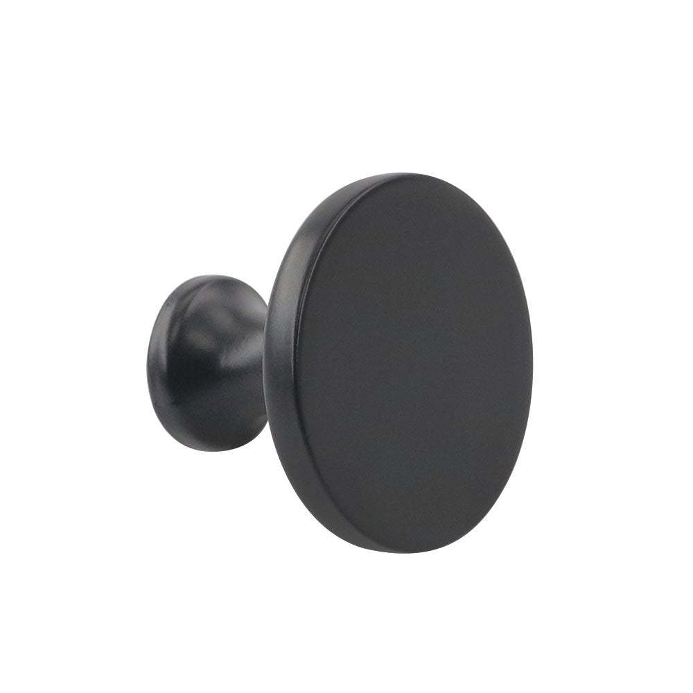 10 Pack Solid Black Round Cabinet Knobs For Kitchen (LS9189BK) -Homdiy