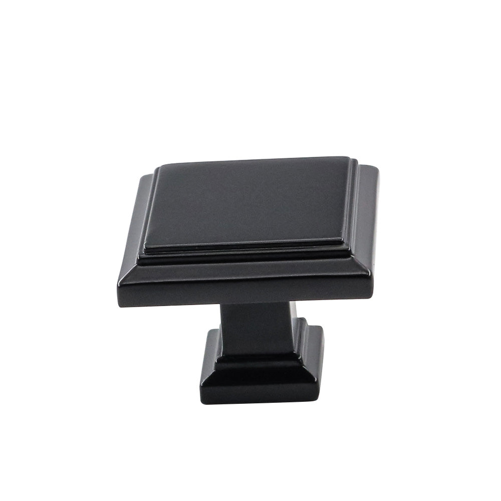 20 Pack Modern Black Square Cabinet Knobs Black Kitchen Cabinet Hardware Handles(LS9111BK) -Homdiy