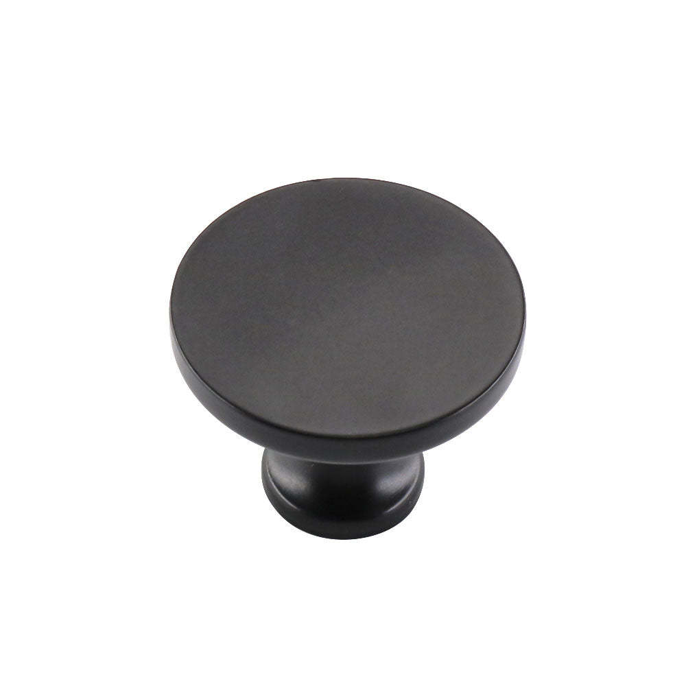 10 Pack Solid Black Round Cabinet Knobs For Kitchen (LS9189BK) -Homdiy