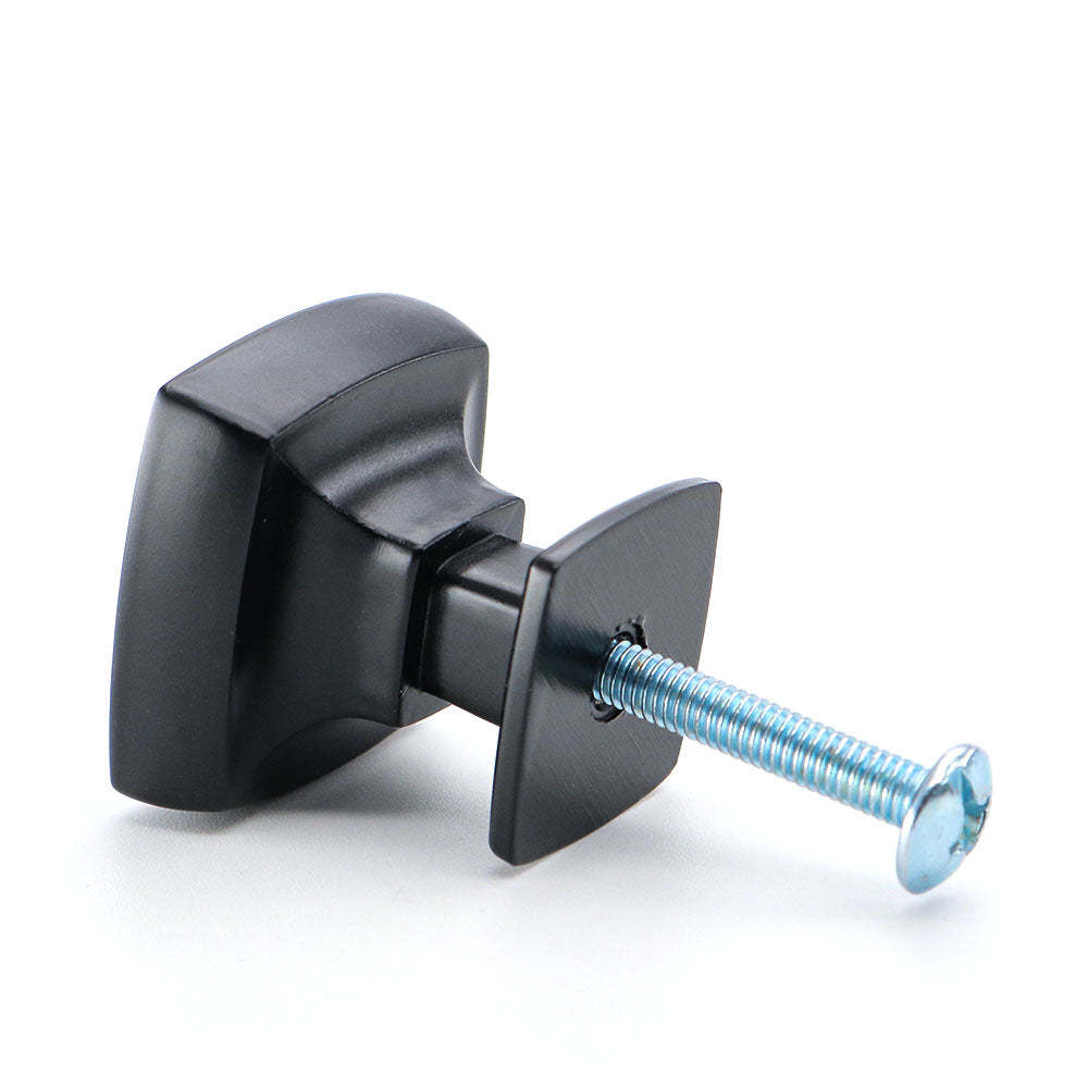 30 Pack Black Solid Square Drawer Knob Pulls For Bathroom(LS9016BK) -Homdiy