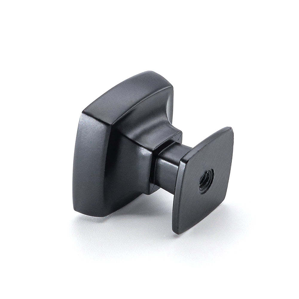 30 Pack Black Solid Square Drawer Knob Pulls For Bathroom(LS9016BK) -Homdiy
