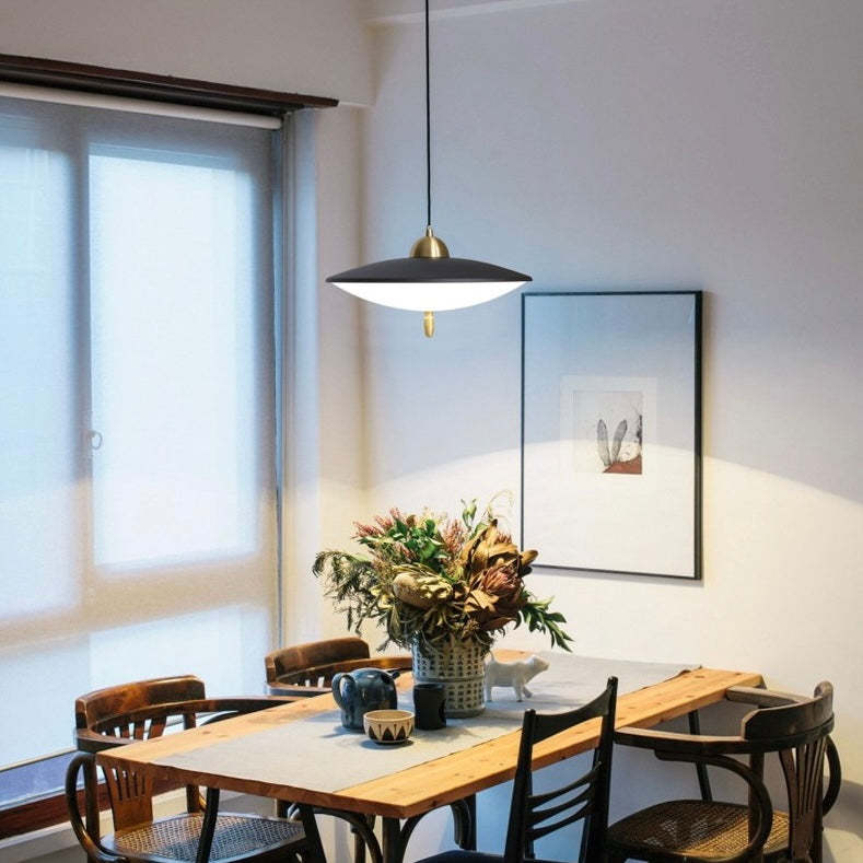 Industrial Metal Pndant lights with Opaque Glass Shade -Homdiy