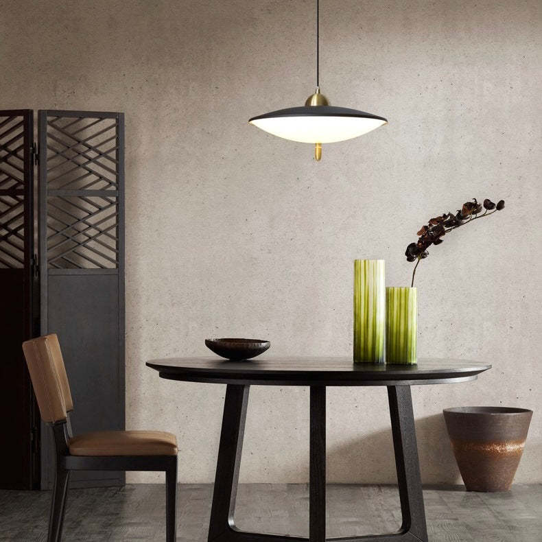 Industrial Metal Pndant lights with Opaque Glass Shade -Homdiy