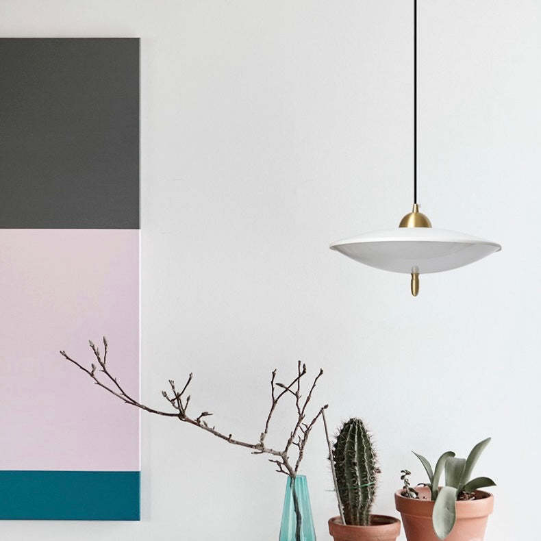 Industrial Metal Pndant lights with Opaque Glass Shade -Homdiy