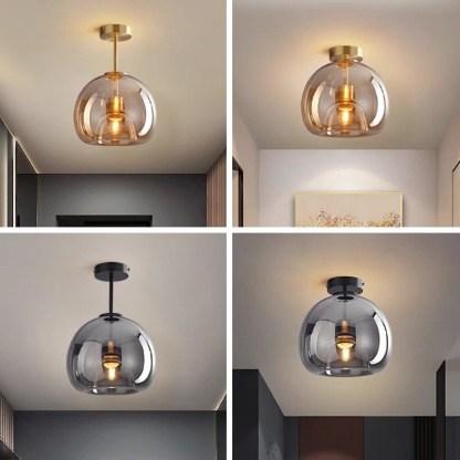 Vintage Bubble Glass Flush Mount Ceiling Light