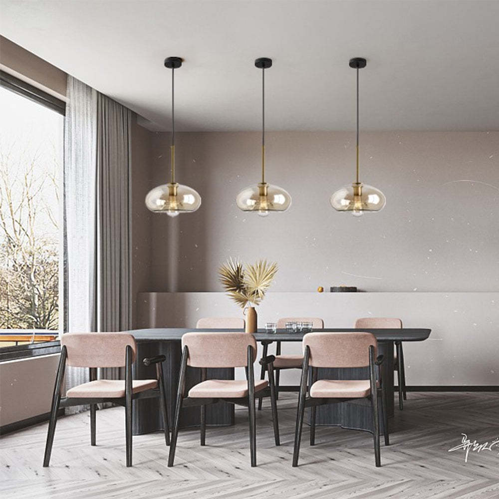 Modern Cognac Glass Pendant Light -Homdiy