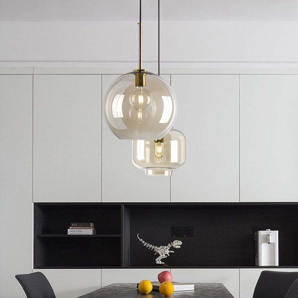 Modern Cognac Glass Pendant Light -Homdiy