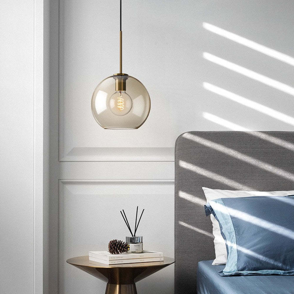 Modern Cognac Glass Pendant Light -Homdiy