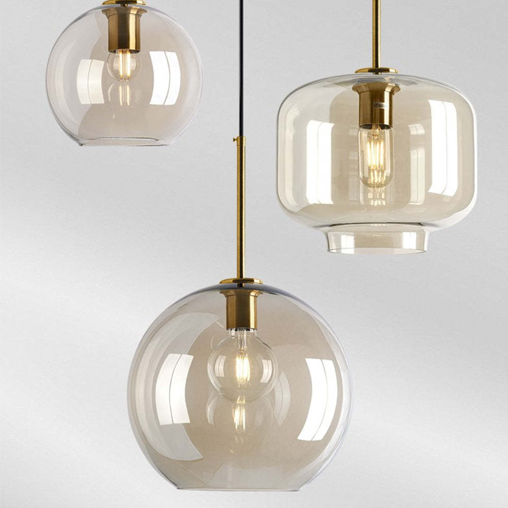 Modern Cognac Glass Pendant Light -Homdiy