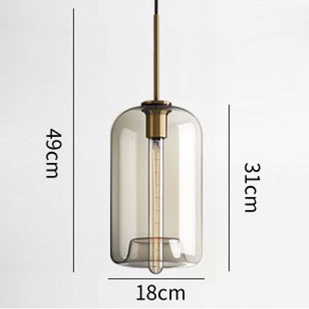 Modern Cognac Glass Pendant Light -Homdiy