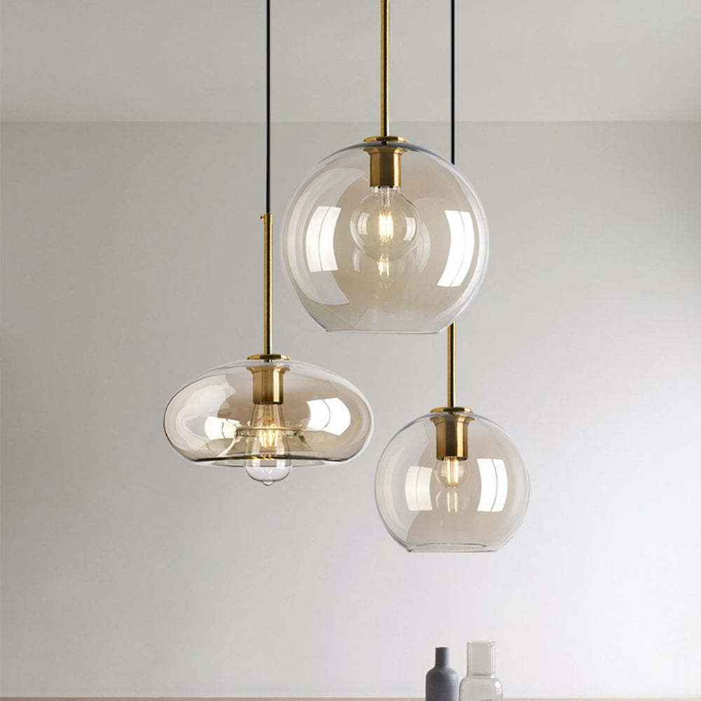 Modern Cognac Glass Pendant Light -Homdiy