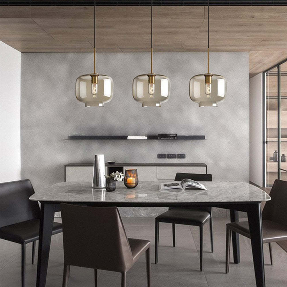 Modern Cognac Glass Pendant Light -Homdiy