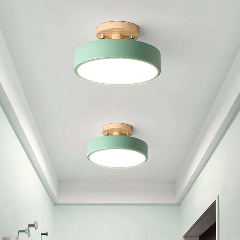 Simple Round Hallway Semi Flush LED Ceiling Lights