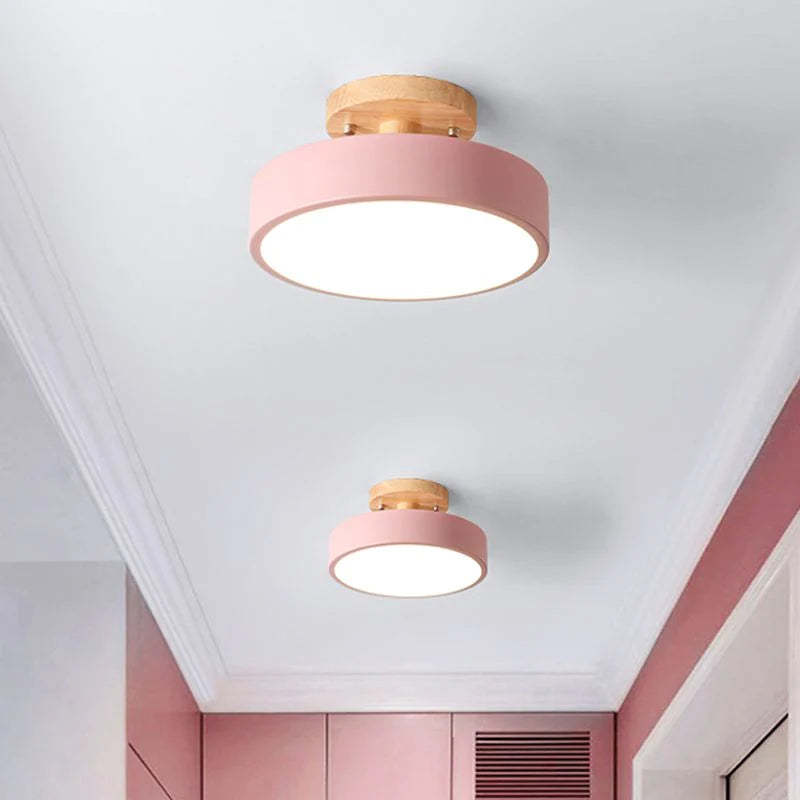 Simple Round Hallway Semi Flush LED Ceiling Lights