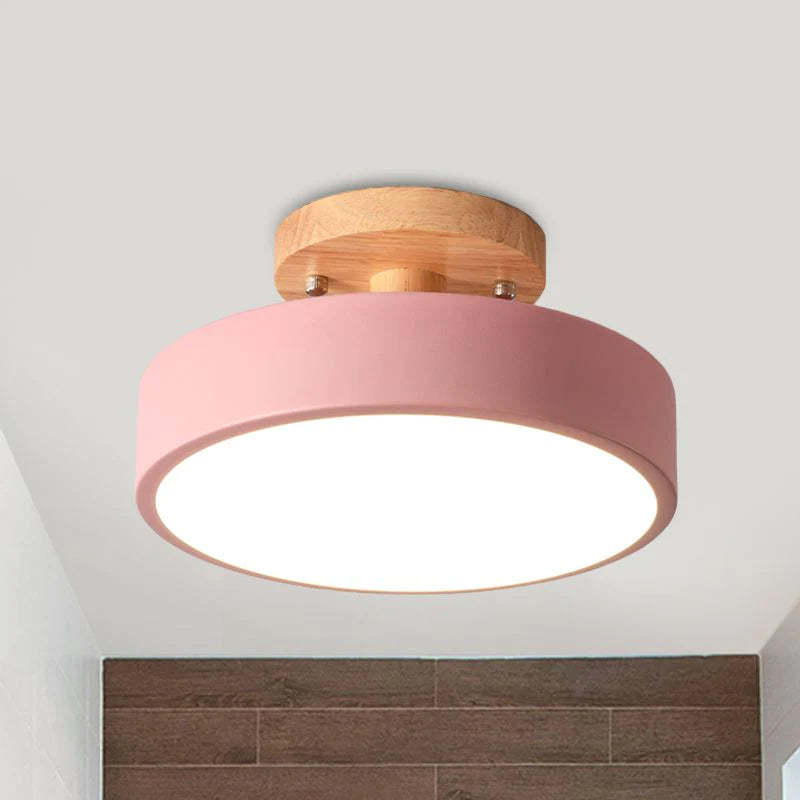 Simple Round Hallway Semi Flush LED Ceiling Lights