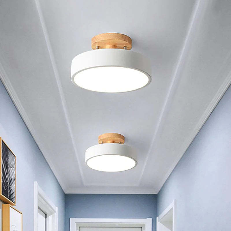 Simple Round Hallway Semi Flush LED Ceiling Lights