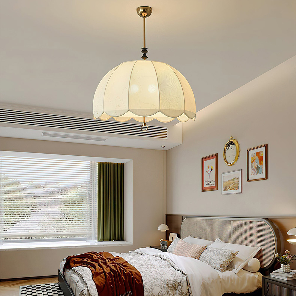 Wabi-Sabi Fabric Iron Large Dining Room Pendant Light