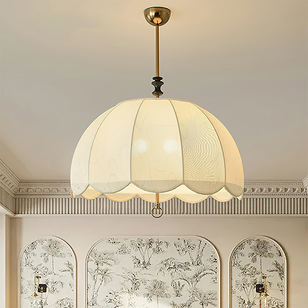 Wabi-Sabi Fabric Iron Large Dining Room Pendant Light