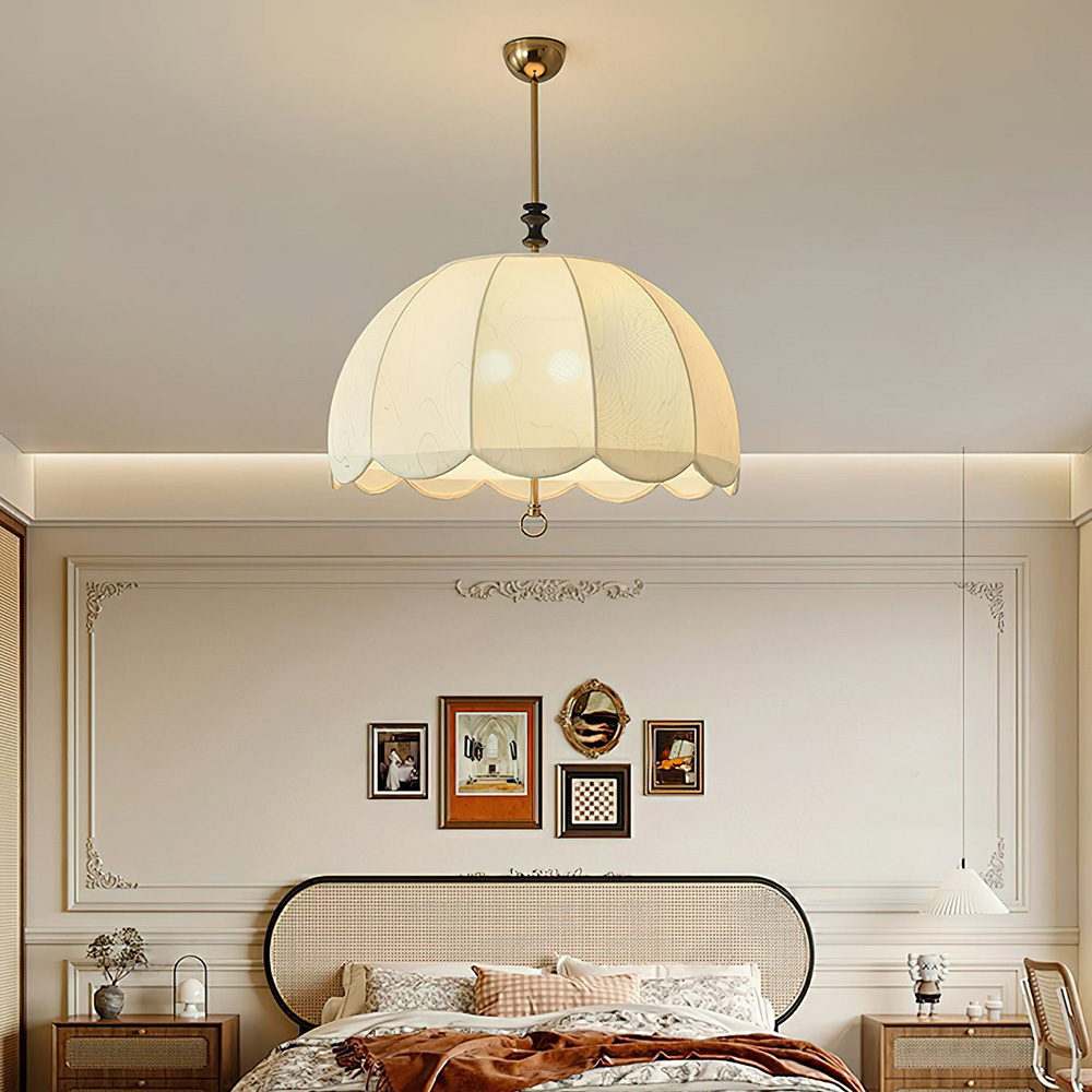 Wabi-Sabi Fabric Iron Large Dining Room Pendant Light