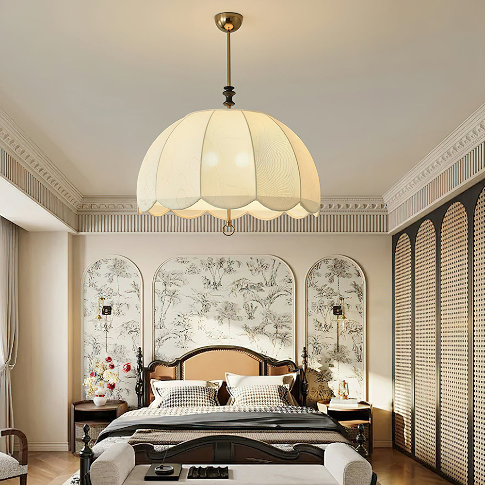 Wabi-Sabi Fabric Iron Large Dining Room Pendant Light