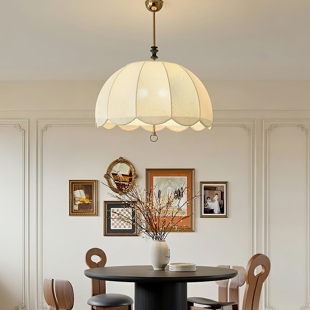 Wabi-Sabi Fabric Iron Large Dining Room Pendant Light