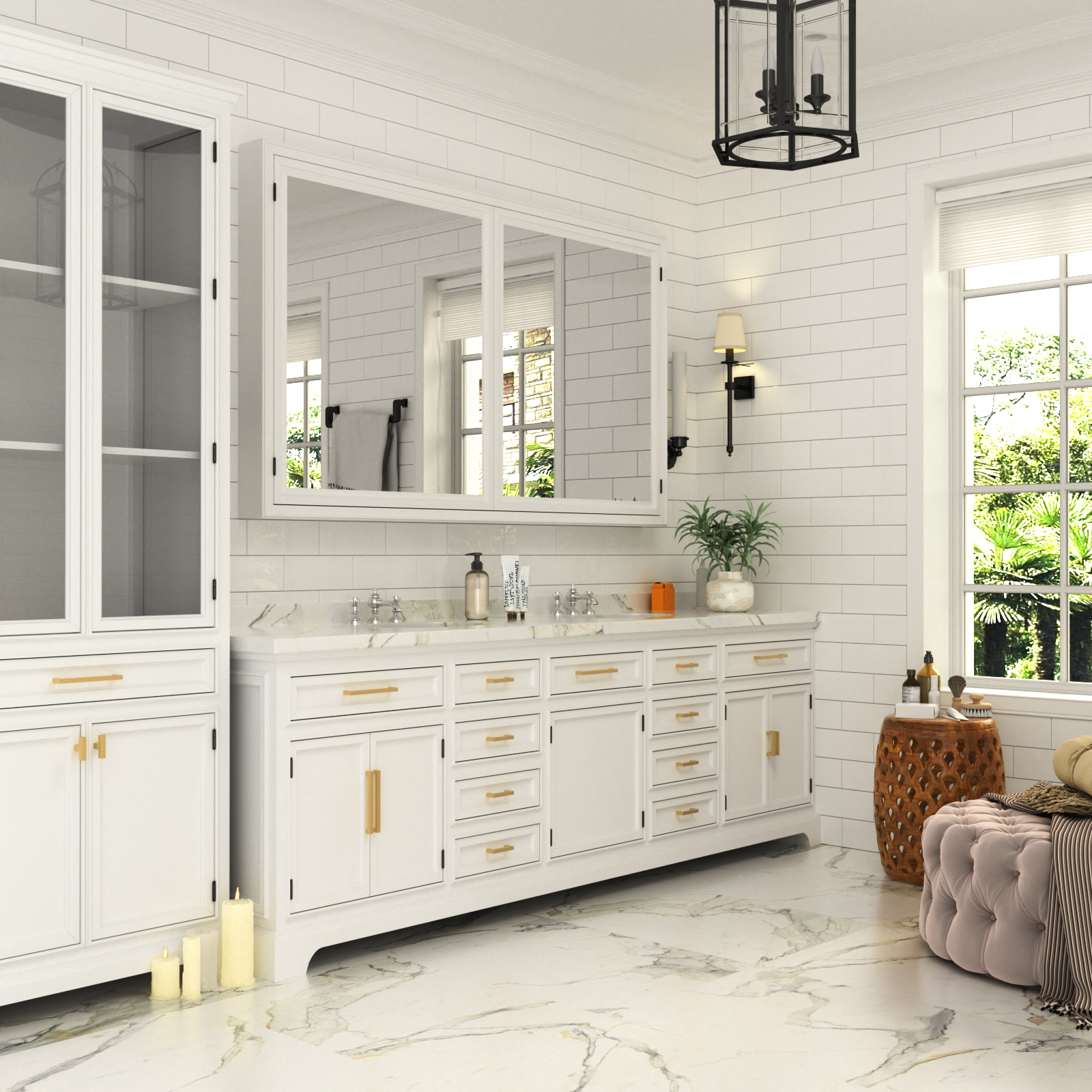 Brushed Brass Drawer Pulls Gold Square Handles for Kitchen -Homdiy