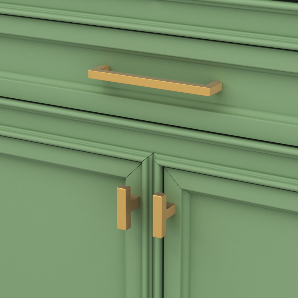 15 Pack Modern Gold Cabinet Pulls Square Drawer Pulls -Homdiy