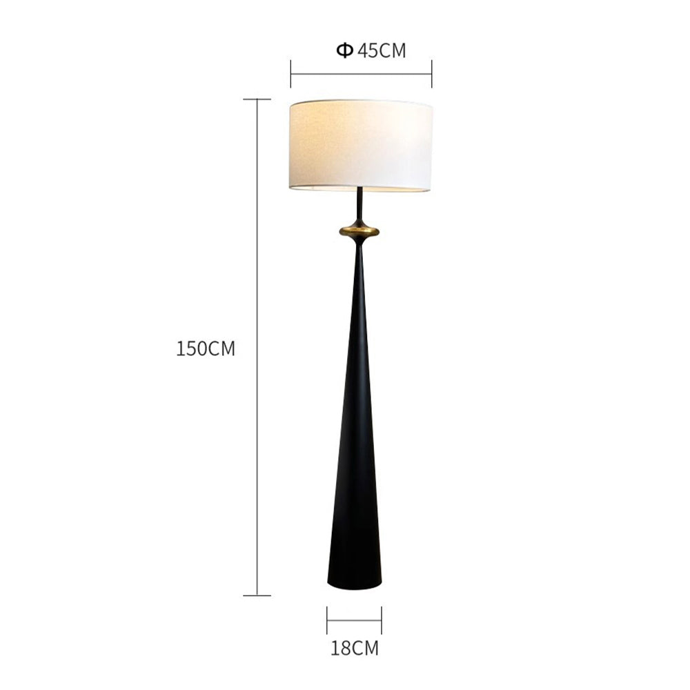 Homdiy Wabi Sabi Fabric Walnut Standing Lamp Japanese Style Metal