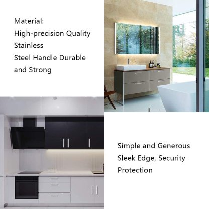 1 Pack Brushed Nickel Cabinet Handles Modern Square Kitchen Drawer Pulls (LSJ12BSS) -Homdiy