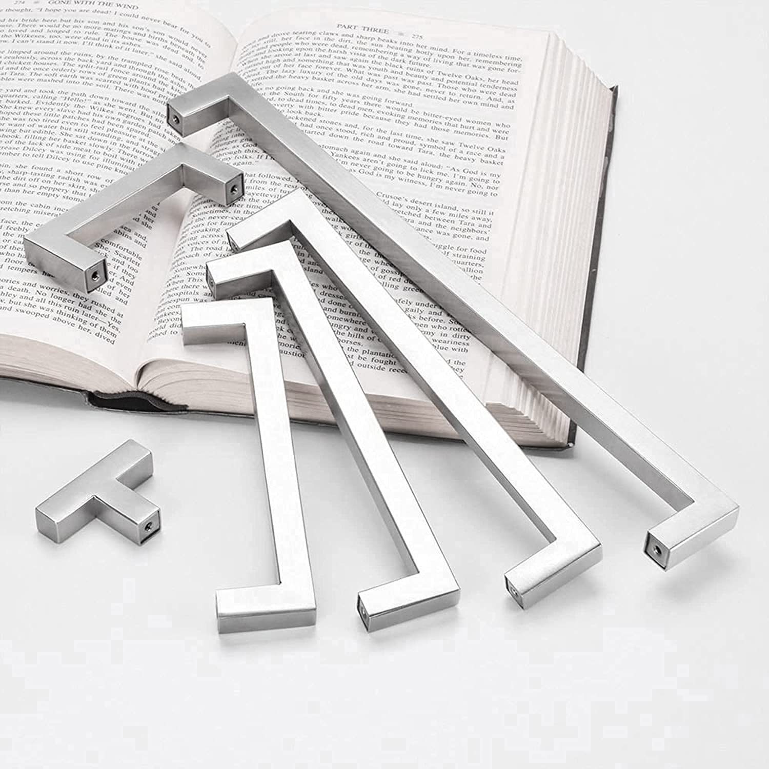 Brushed Nickel Modern Cabinet Handles Kitchen Bar Cabinet Pulls -Homdiy