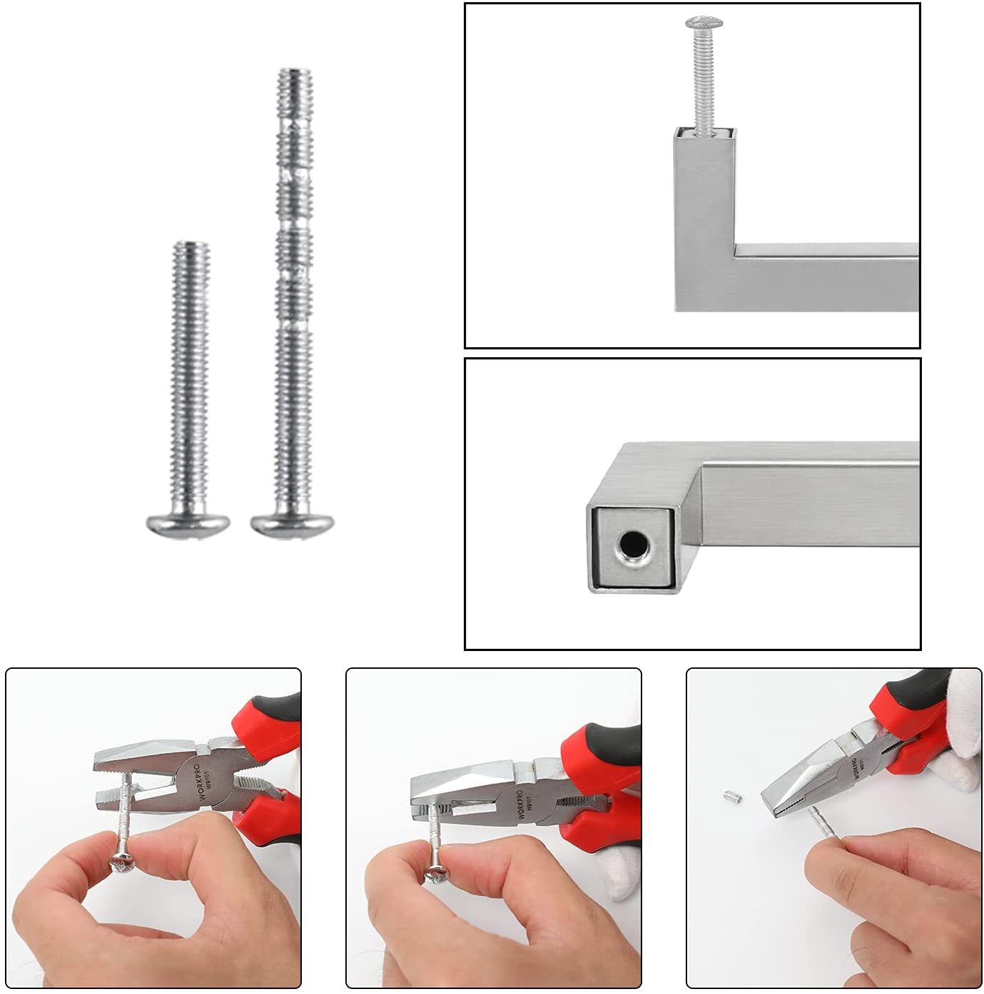 Brushed Nickel Modern Cabinet Handles Kitchen Bar Cabinet Pulls -Homdiy