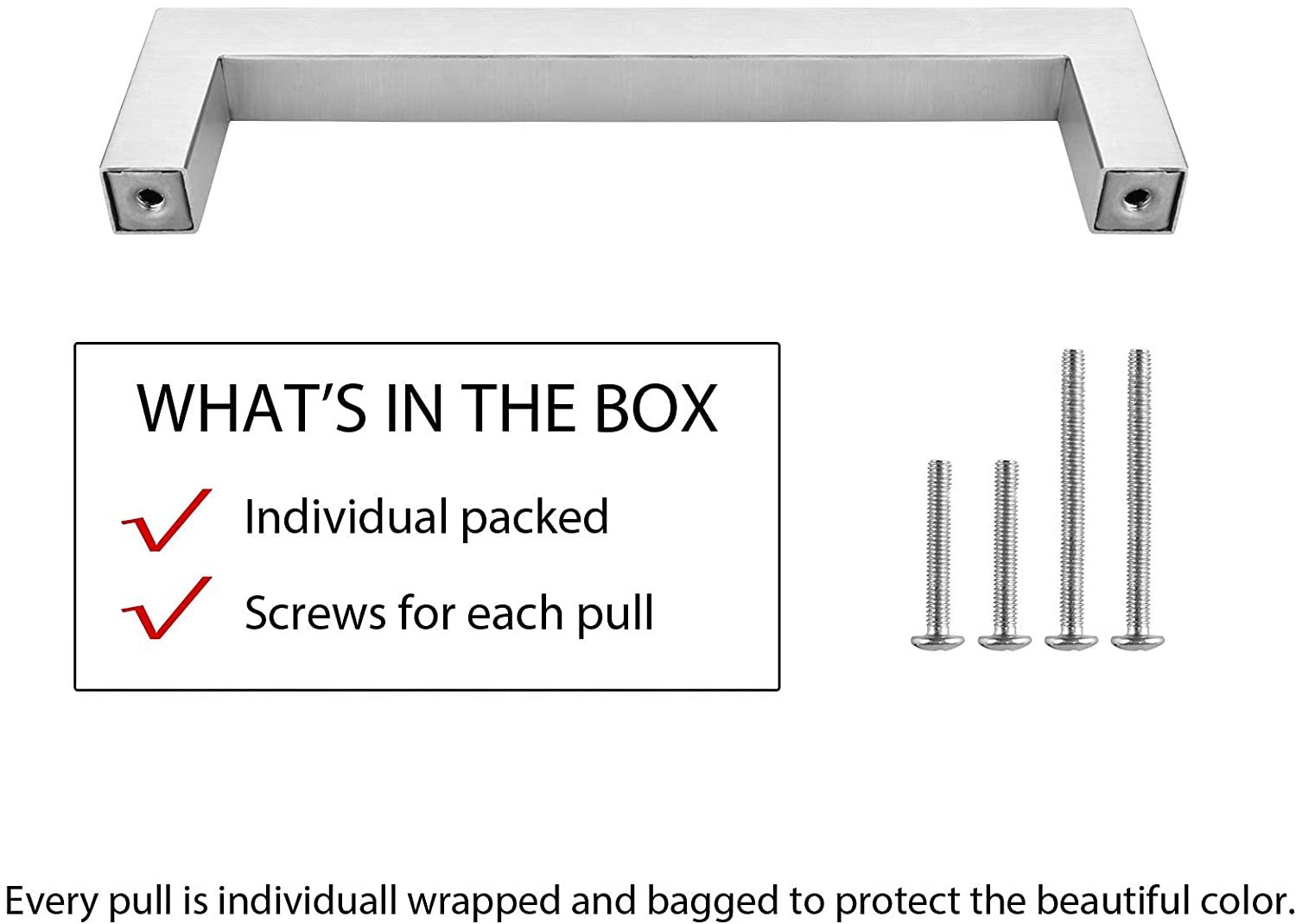 Brushed Nickel Modern Cabinet Handles Kitchen Bar Cabinet Pulls -Homdiy