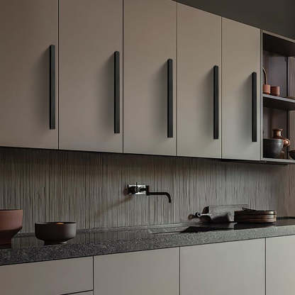 Modern Matte Black Aluminum Alloy Cabinet Pulls