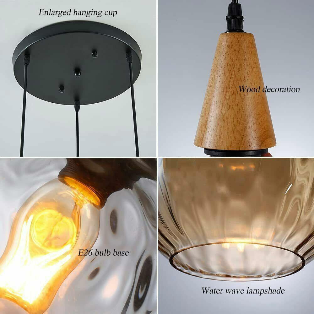 Retro Style Glass Mini Pendant Lighting Over Kitchen Island