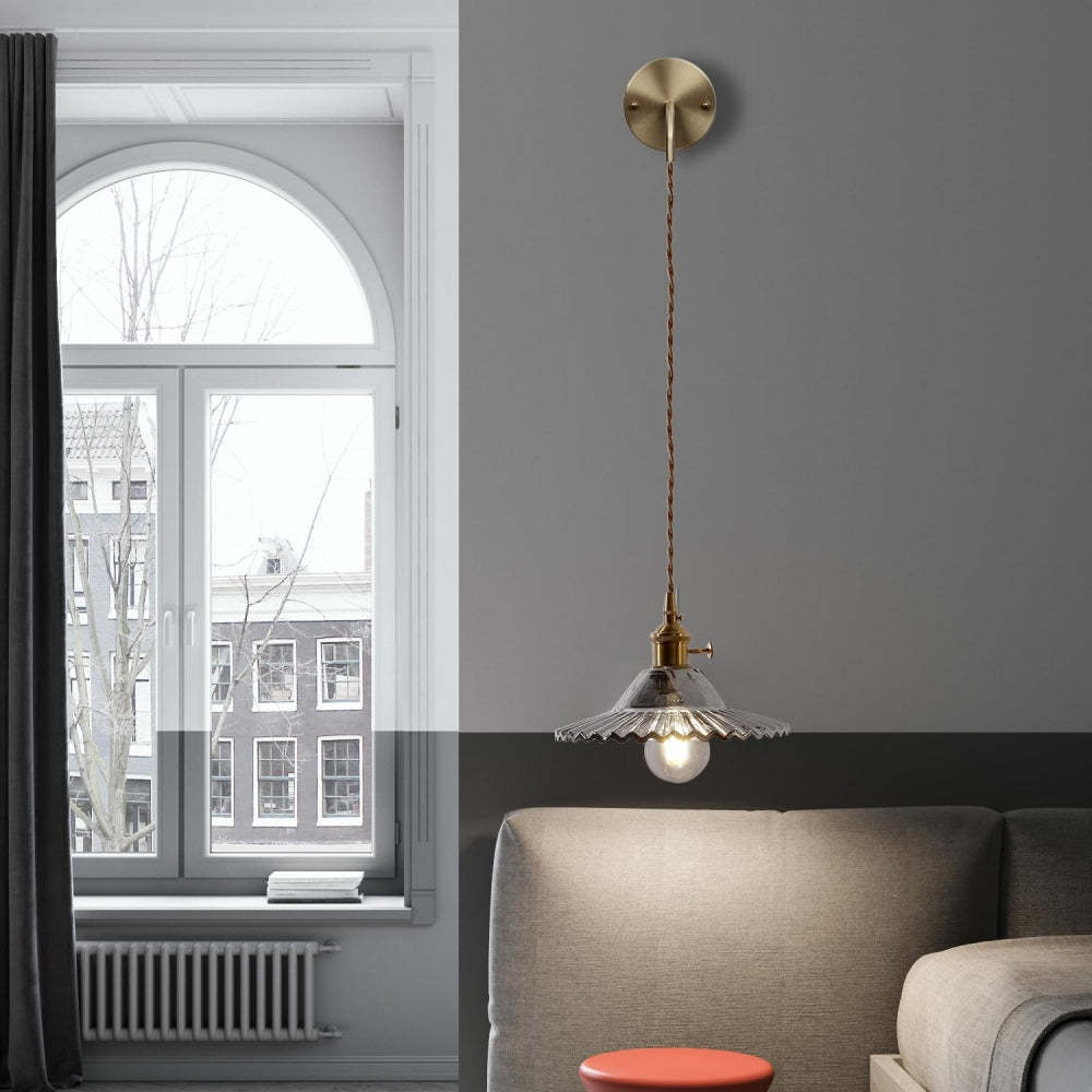 Nordic Bedside Adjustable Glass Wall Lamp -Homdiy