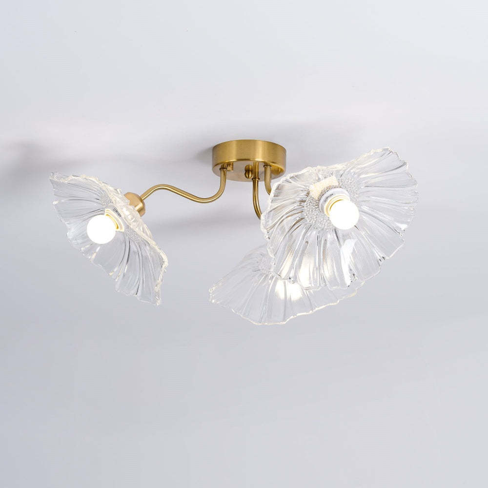 Vintage Lotus Leaf Glass Ceiling Light -Homdiy