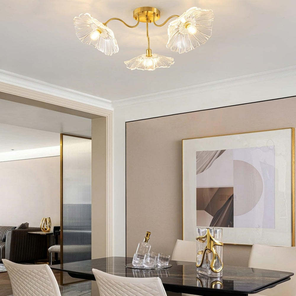 Vintage Lotus Leaf Glass Ceiling Light -Homdiy