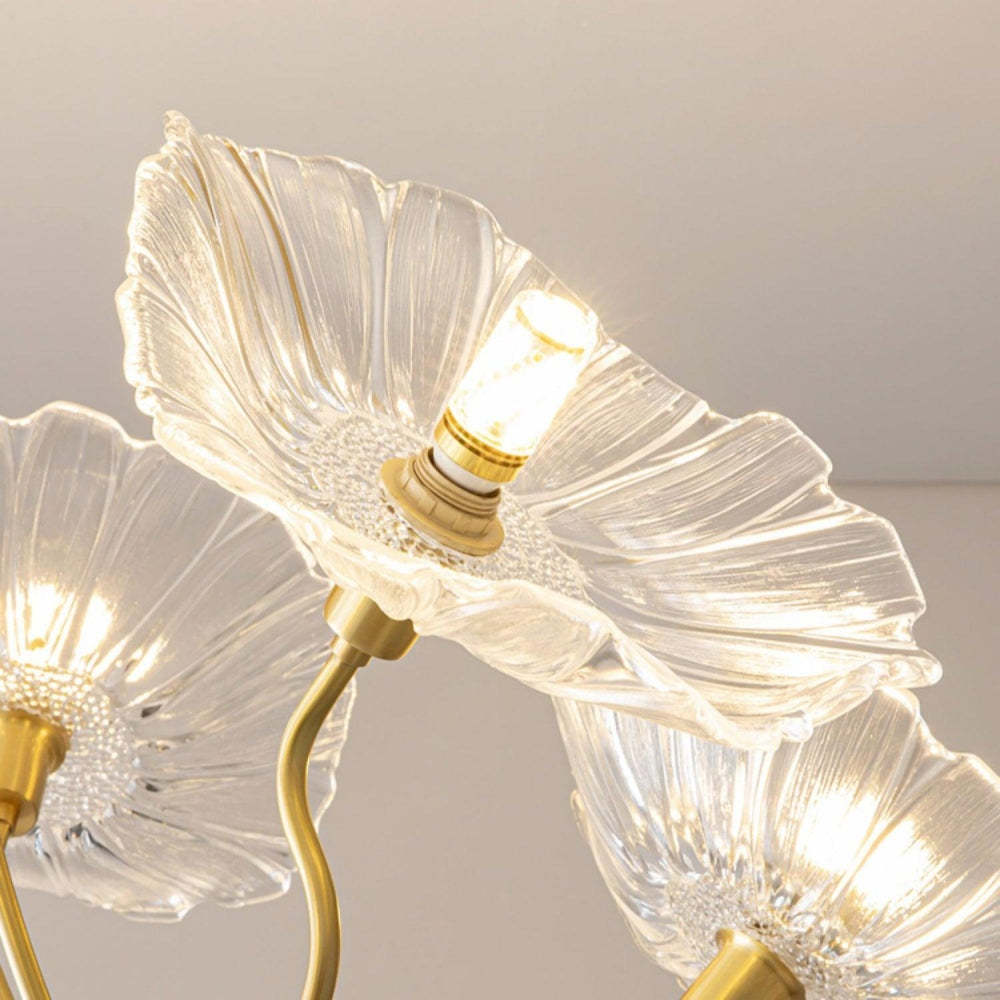 Modern Lotus Leaf Glass Living Room Chandelier -Homdiy
