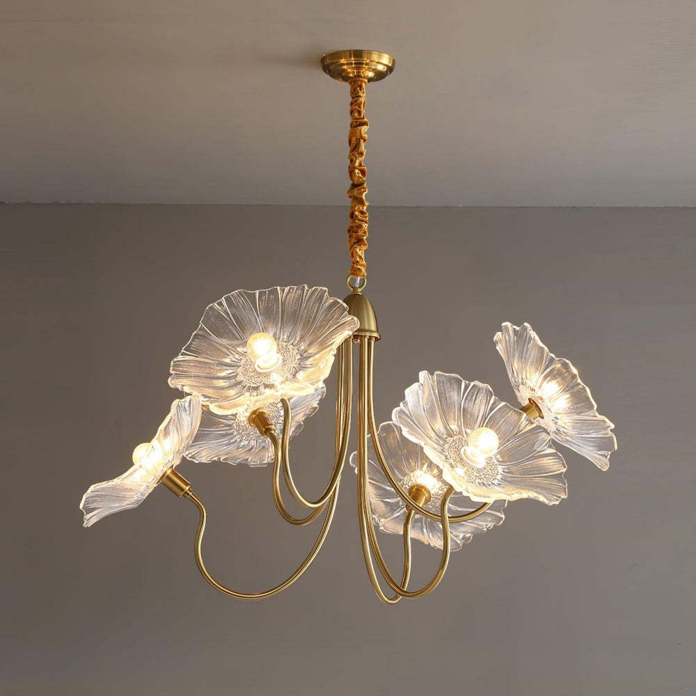 Modern Lotus Leaf Glass Living Room Chandelier -Homdiy