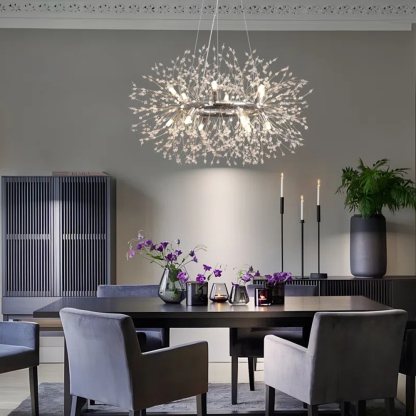 Luxury Crystal Iron Frame Gold & Silver Chandelier 